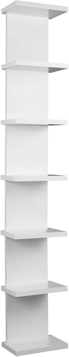 White Vertical 7‑Tier Wall Storage Shelf