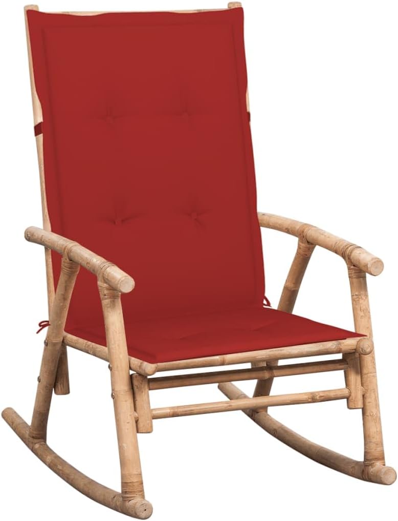 Cushioned Bamboo Indoor Outdoor Rocking Chair