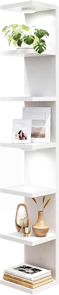 LED White Tiered Floating Wall Shelves