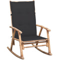 Cushioned Bamboo Patio Rocking Lounge Chair