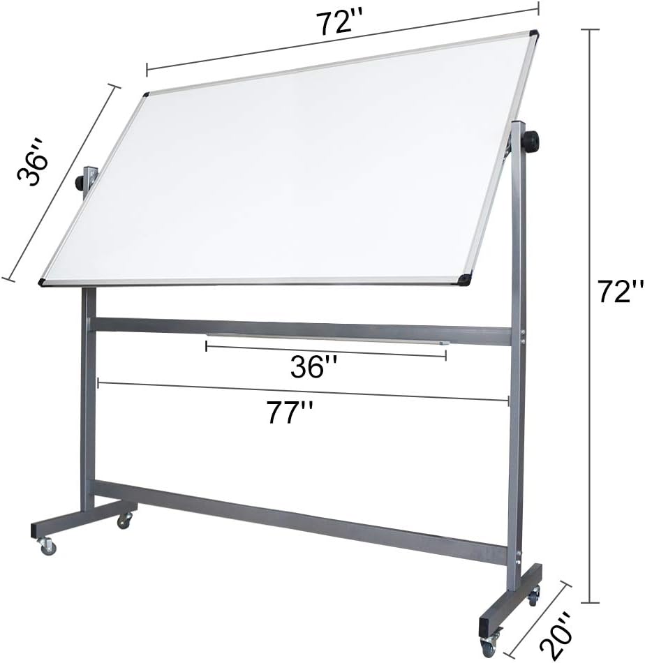 Rolling Double‑Sided Magnetic Whiteboard Stand