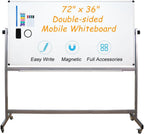 Rolling Double‑Sided Magnetic Whiteboard Stand