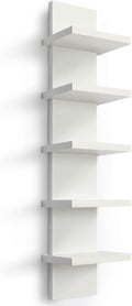 White Vertical 5‑Tier Wall Floating Shelf