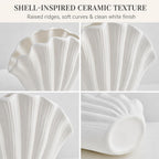 Coastal Ceramic Seashell Vase Set