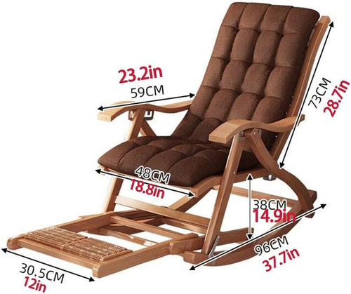 Adjustable Wooden Outdoor Rocking Lounge Chair