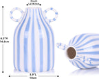 Modern Coastal Striped Ceramic Vase