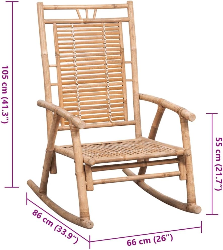 Cushioned Bamboo Indoor Outdoor Rocking Chair