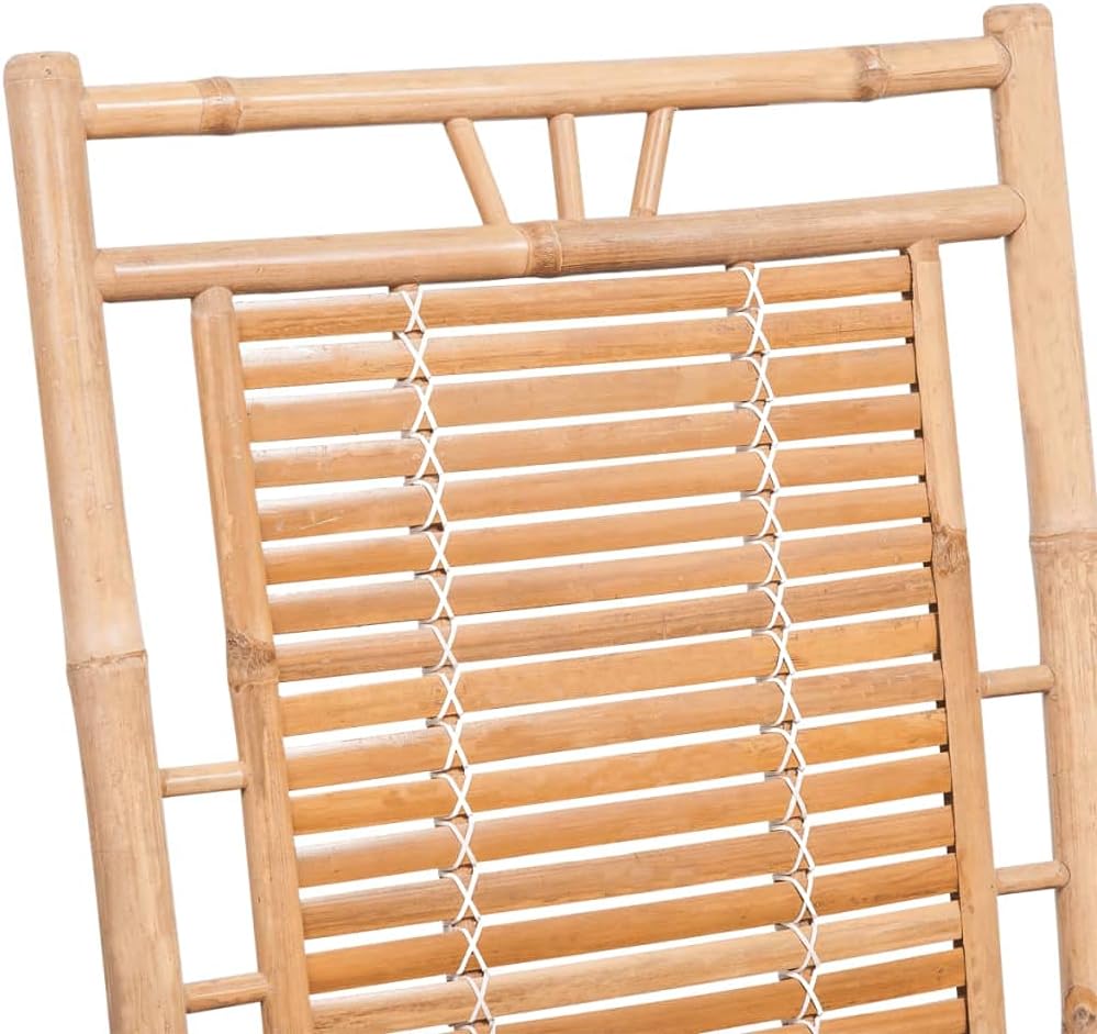 Cushioned Bamboo Patio Rocking Lounge Chair