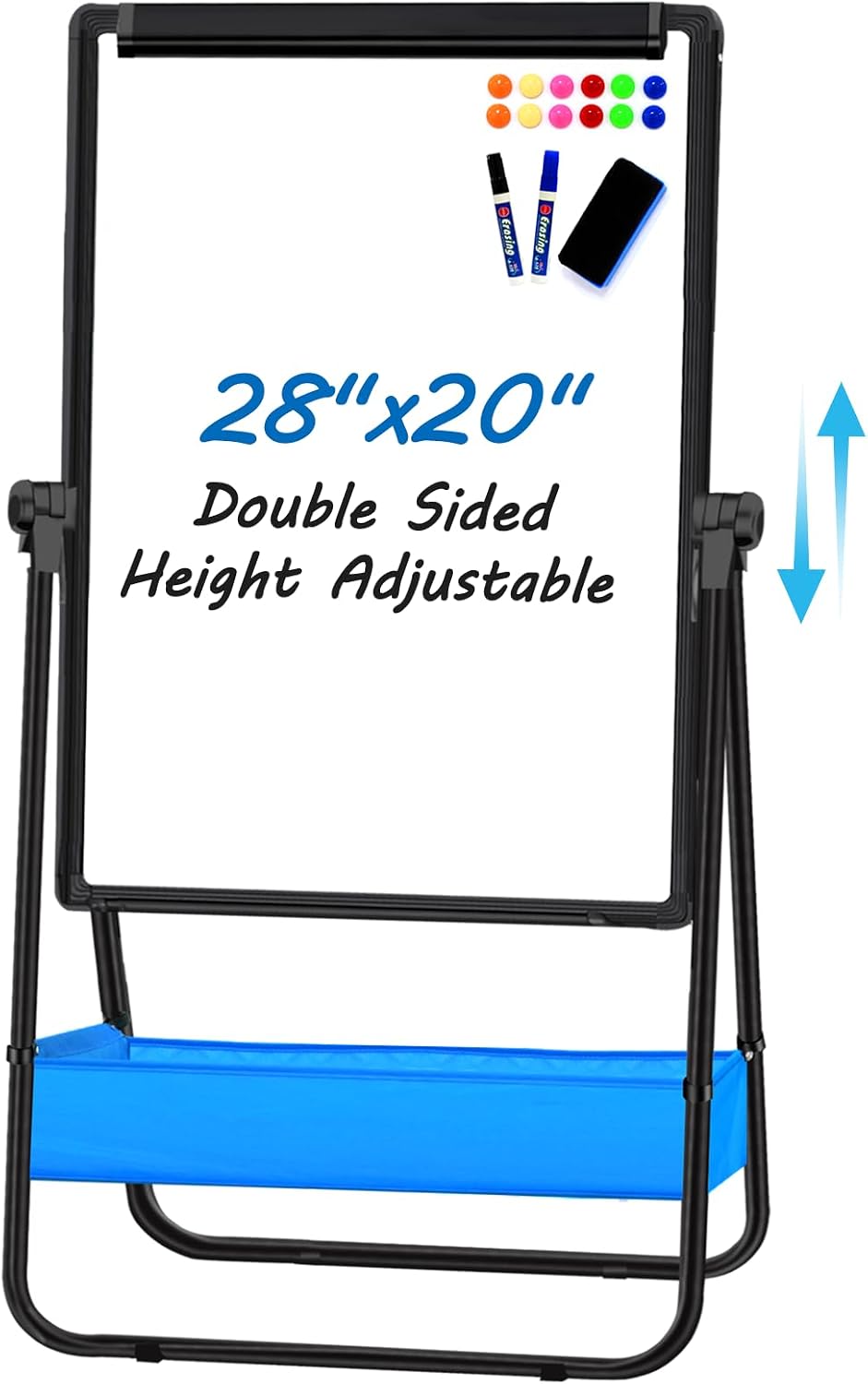 Portable Double‑Sided Magnetic Whiteboard Easel