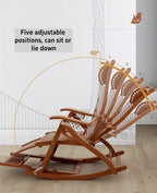 Foldable Bamboo Outdoor Rocking Lounge Chair