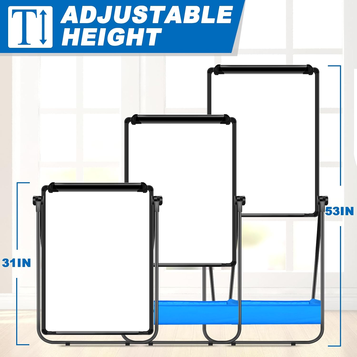 Portable Double‑Sided Magnetic Whiteboard Easel
