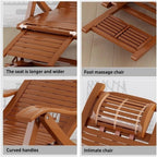 Foldable Bamboo Outdoor Rocking Lounge Chair