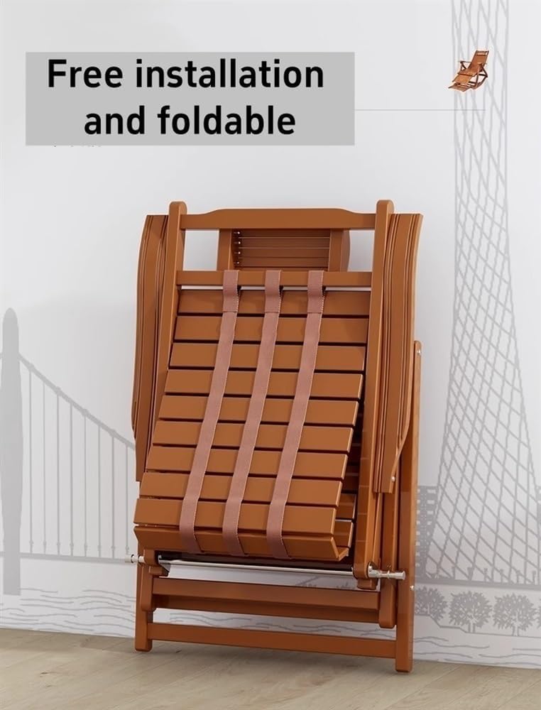 Foldable Bamboo Outdoor Rocking Lounge Chair