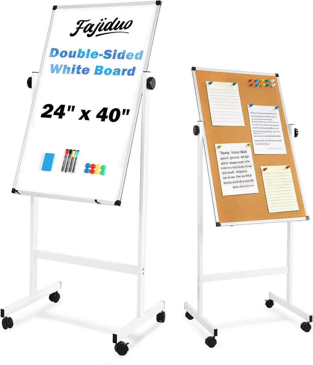 Mobile Double‑Sided Whiteboard Corkboard