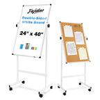 Mobile Double‑Sided Whiteboard Corkboard