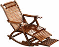 Folding Bamboo Patio Rocking Recliner Chair
