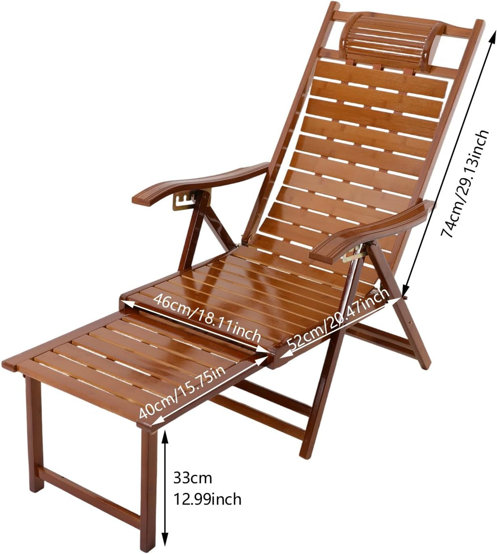Foldable Bamboo Rocking Recliner Chair