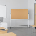 Mobile Reversible Whiteboard Cork Bulletin Board