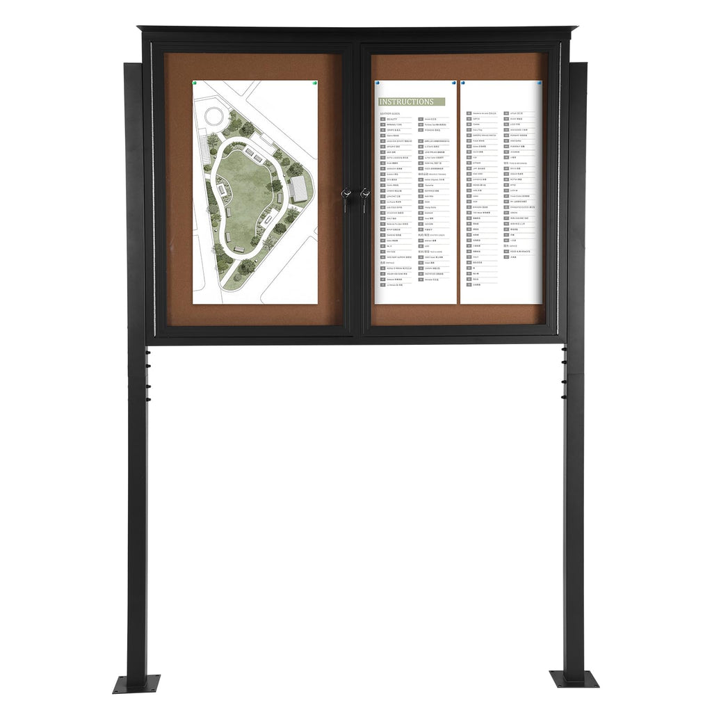 Weatherproof Standing Enclosed Cork Board