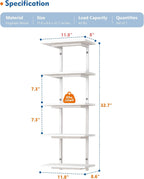 White Vertical Tiered Floating Wall Shelves