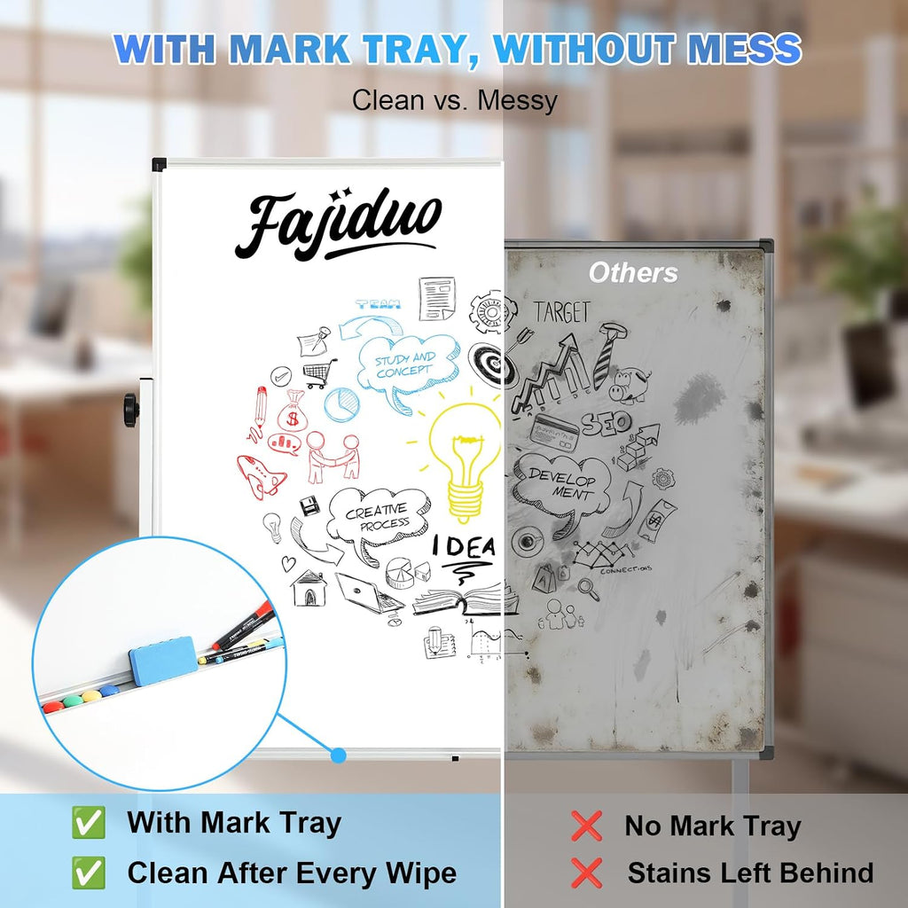 Mobile Double‑Sided Whiteboard Corkboard