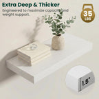 Rustic White Wall‑Mounted Floating Shelves