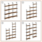 Rustic 6‑Tier Wooden Ladder Shelf