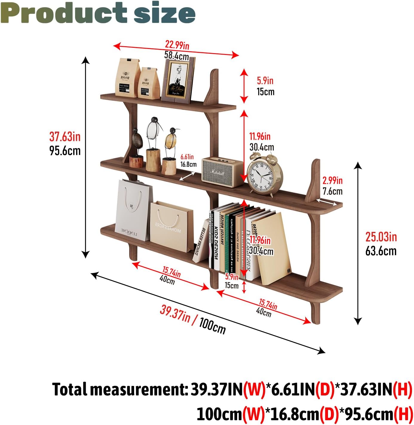 Solid Wood Wall‑Mounted Console Shelf