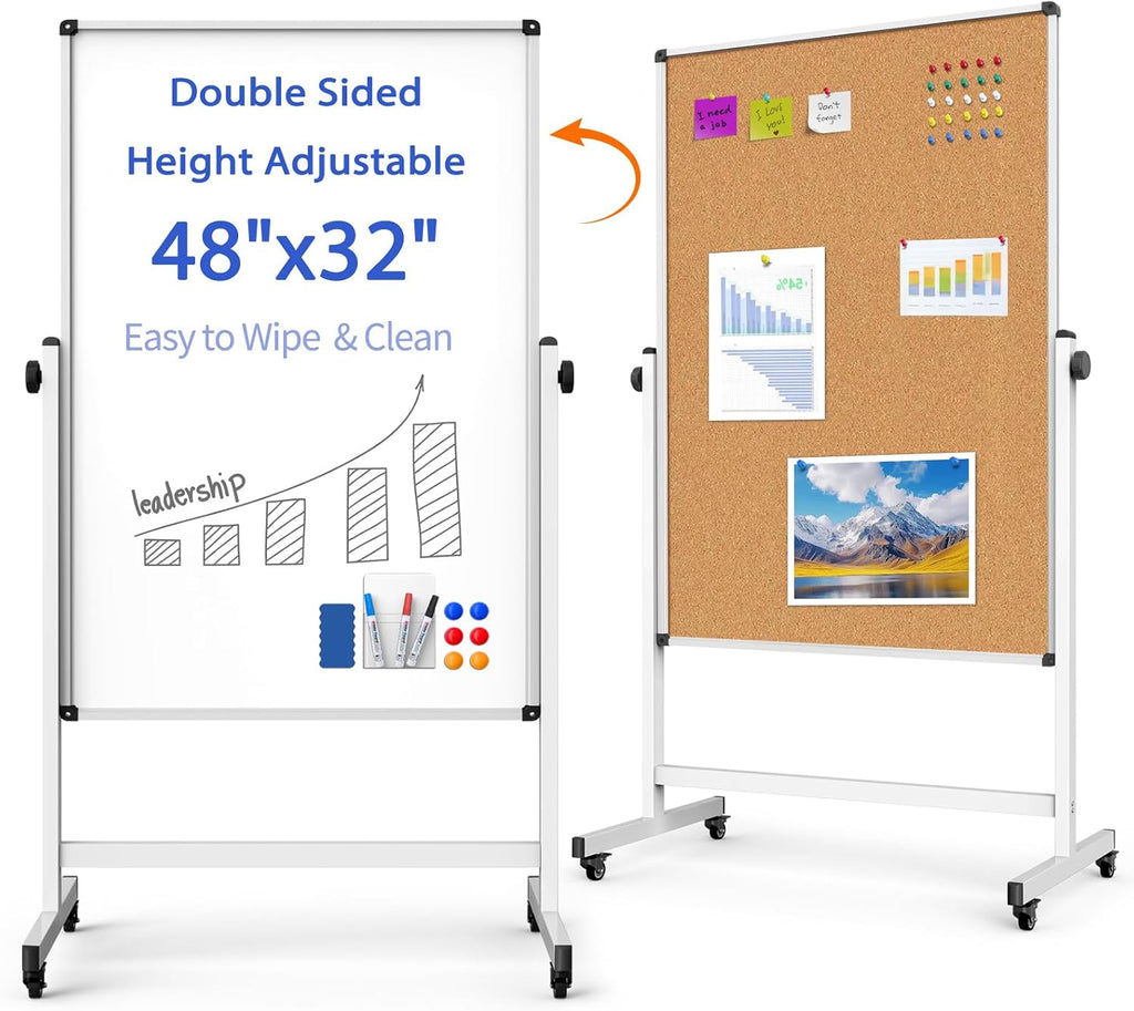 Rolling Magnetic Whiteboard Cork Display Board