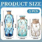Rustic Coastal Jute‑Rope Glass Vase Set