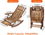 Heavy‑Duty Bamboo Folding Rocking Chair