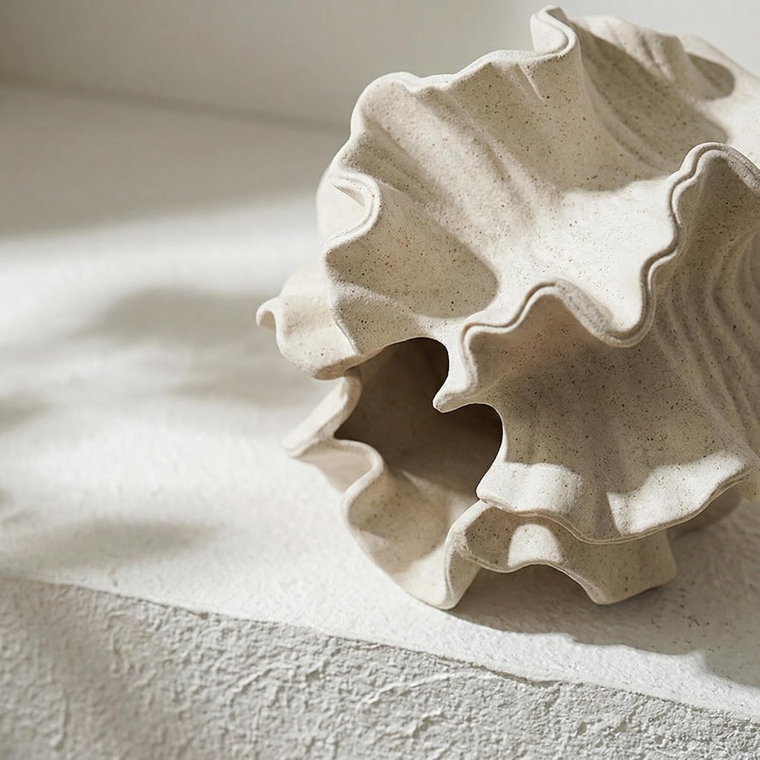 Modern Sculptural Cream Ceramic Vase