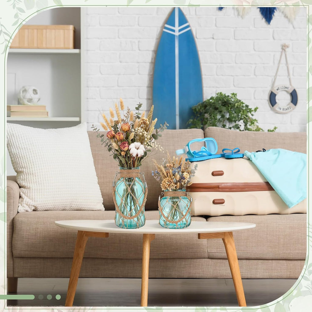 Coastal Rope Glass Flower Vase Set