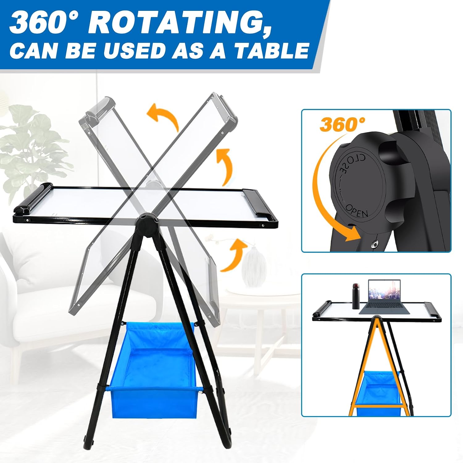 Portable Double‑Sided Magnetic Whiteboard Easel
