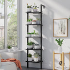 Industrial Narrow Wooden Ladder Bookshelf