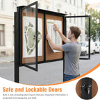 Weatherproof Standing Enclosed Cork Board