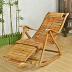 Classic Bamboo Outdoor Rocking Recliner Chair