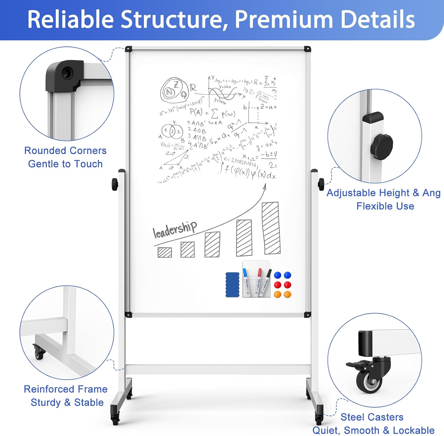 Rolling Magnetic Whiteboard Cork Display Board