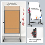 Rolling Double‑Sided Whiteboard Corkboard