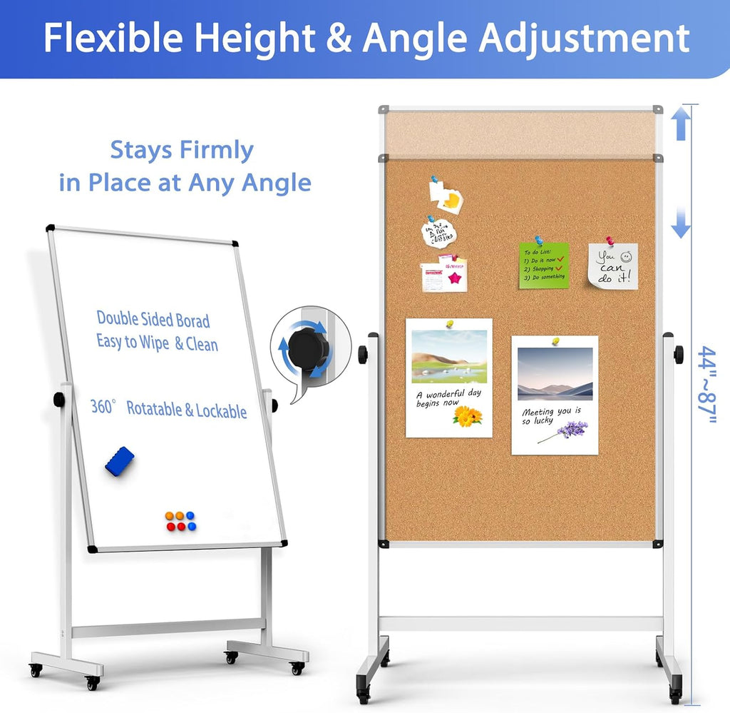 Rolling Magnetic Whiteboard Cork Display Board