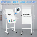 Mobile Double‑Sided Whiteboard Corkboard