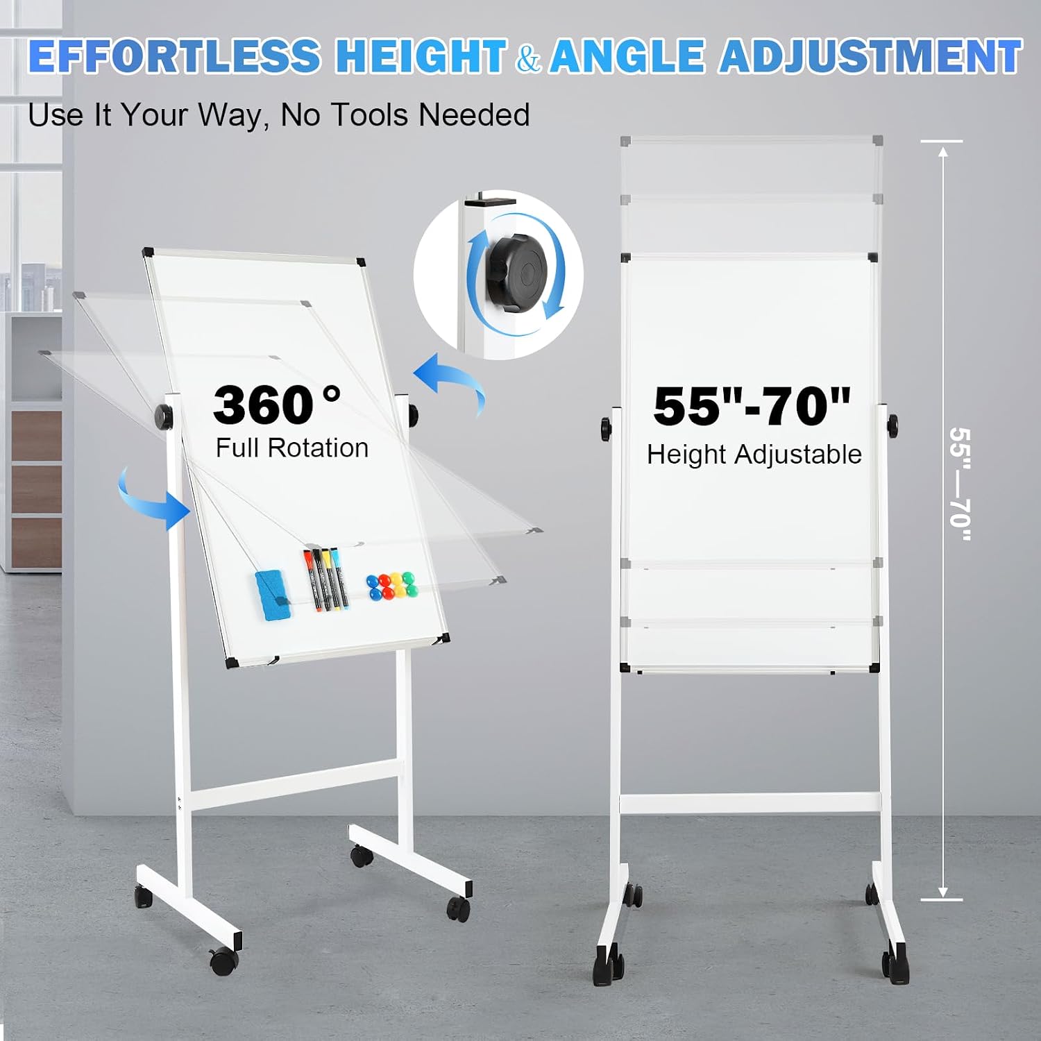Mobile Double‑Sided Whiteboard Corkboard