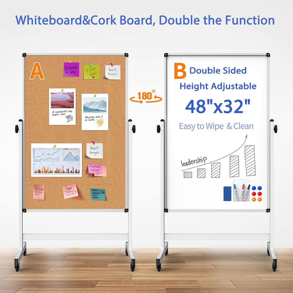 Rolling Magnetic Whiteboard Cork Display Board