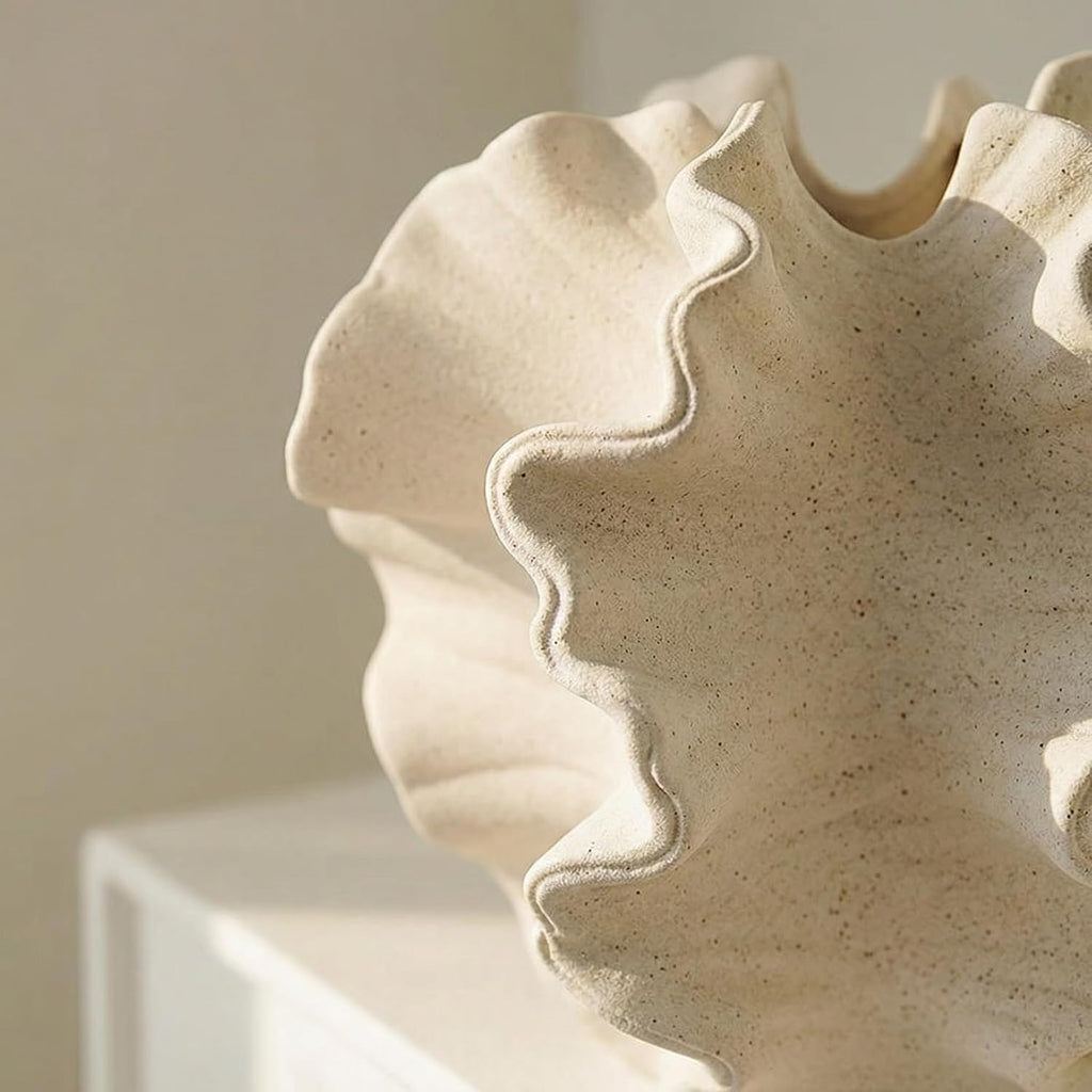 Modern Sculptural Cream Ceramic Vase
