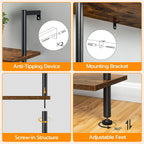 Rustic 6‑Tier Wooden Ladder Shelf