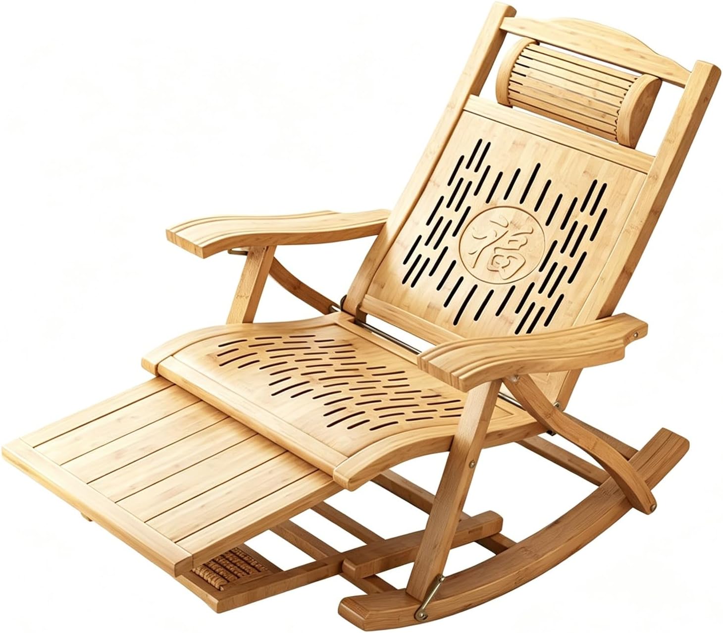 Heavy‑Duty Bamboo Folding Rocking Chair