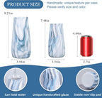 Coastal Blue White Wave Ceramic Vase Set