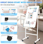 Mobile Double‑Sided Whiteboard Corkboard