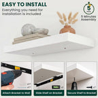 Rustic White Wall‑Mounted Floating Shelves