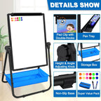 Portable Double‑Sided Magnetic Whiteboard Easel